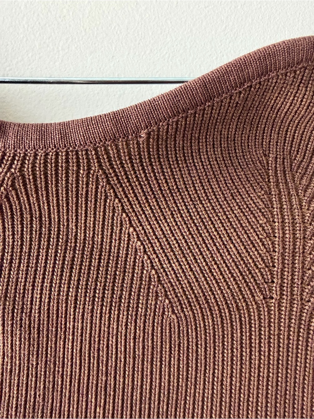 Brown Ribbed Strapless Top - Picture 5 of 5